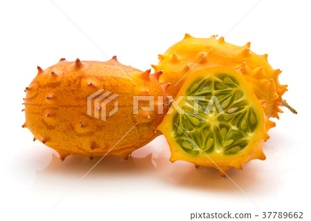 Fresh kiwano isolated on white Fresh kiwano isolated on white 37789662