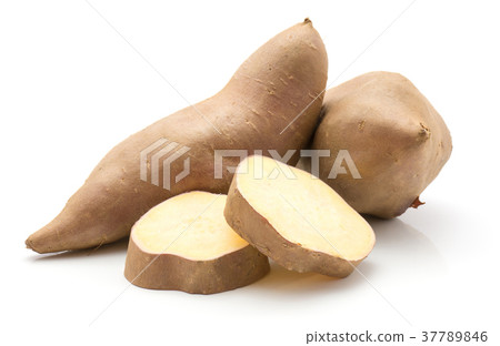 Fresh raw sweet potato isolated on white Fresh raw sweet potato isolated on white 37789846