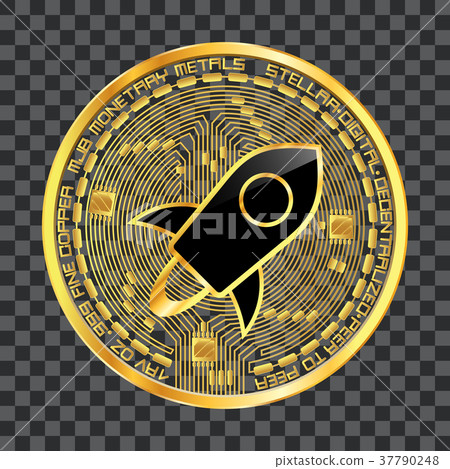Crypto currency stellar golden symbol 37790248