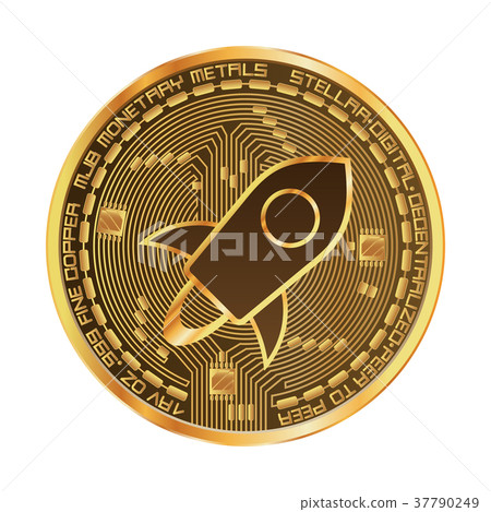 Crypto currency stellar black and white symbol 37790249