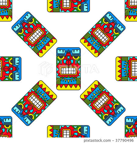 seamless pattern ancient American ornaments 37790496