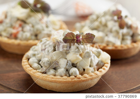 Tartlets with Russian salad 37790869