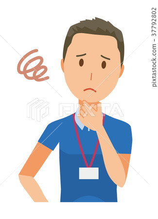戴著銘牌的男性員工遇到了麻煩 戴著銘牌的男性員工遇到了麻煩 37792802