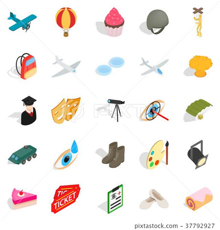 Making movie icons set, isometric style 37792927