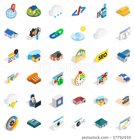 Insurance icons set, isometric style - Stock Illustration [37792930 ...