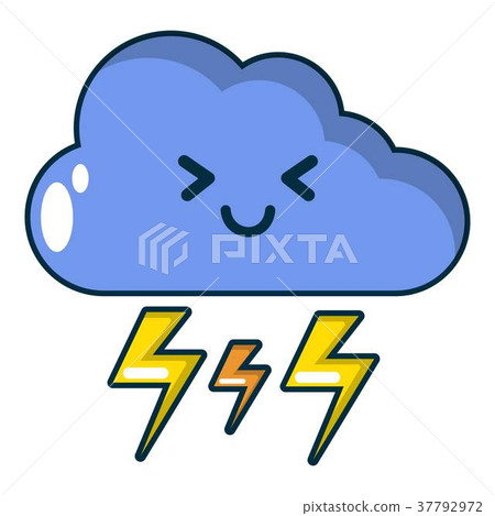 Lightning icon, cartoon style 37792972