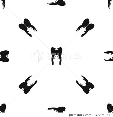 Tooth pattern seamless black - Stock Illustration [37793045] - PIXTA
