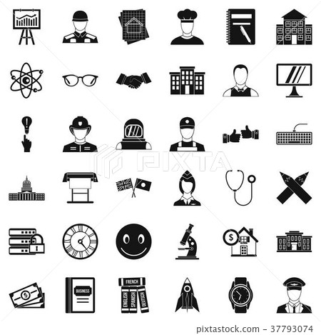 Science icons set, simple style 37793074