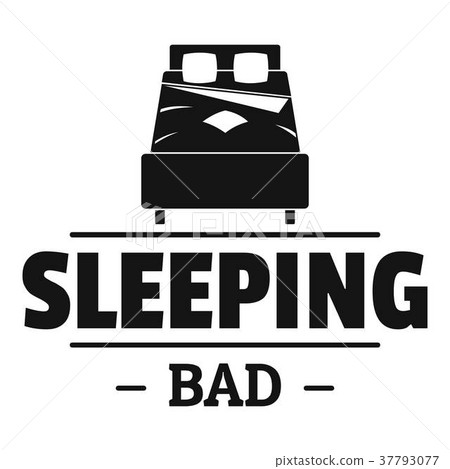Sleeping bad logo, simple black style 37793077