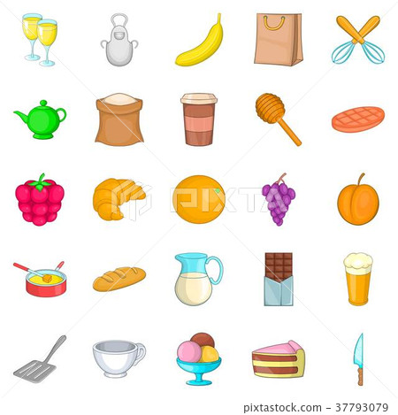 Roll icons set, cartoon style 37793079