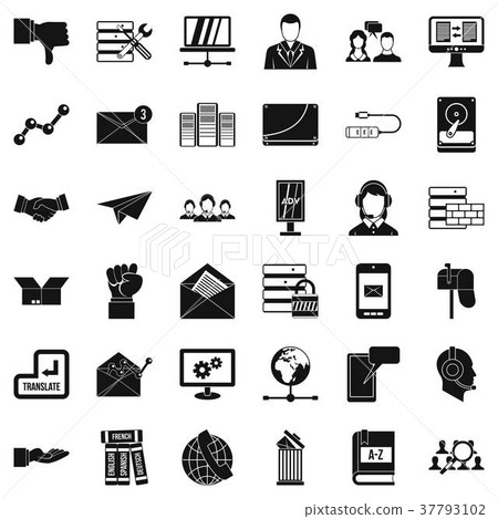 Fellowship icons set, simple style Fellowship icons set, simple style 37793102