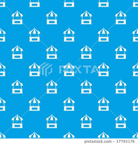 Store kiosk with striped awning pattern seamless blue Store kiosk with striped awning pattern seamless blue 37793176