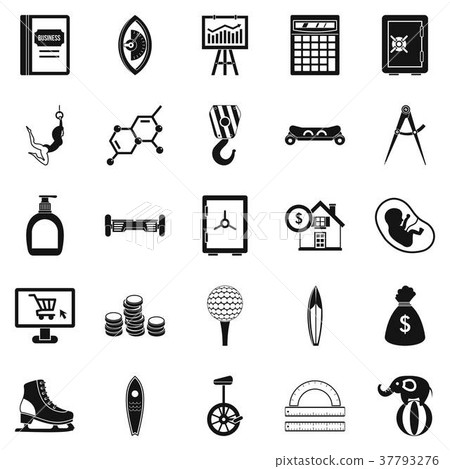 Balance sheet icons set, simple style Balance sheet icons set, simple style 37793276