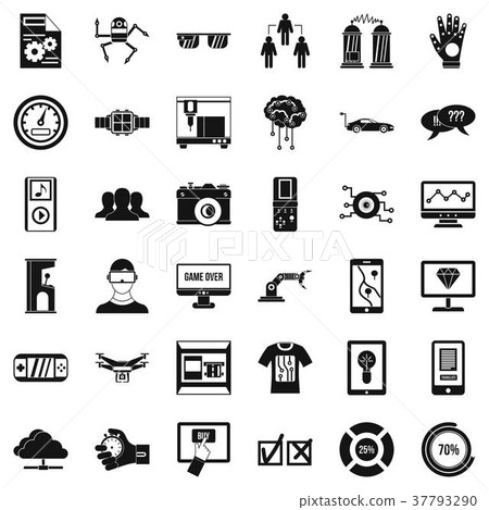 Robot icons set, simple style 37793290