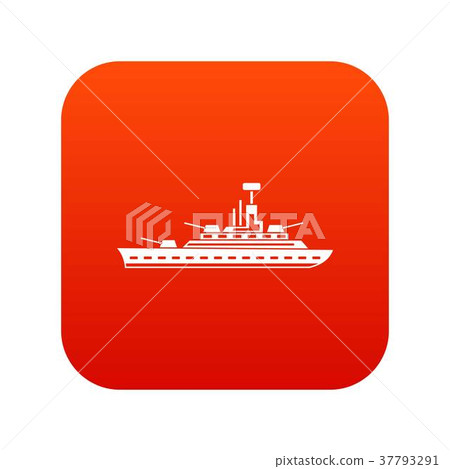 Military warship icon digital red Military warship icon digital red 37793291