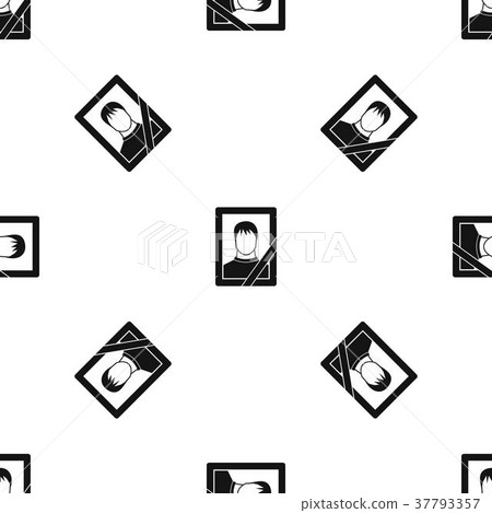 Memory portrait pattern seamless black 37793357