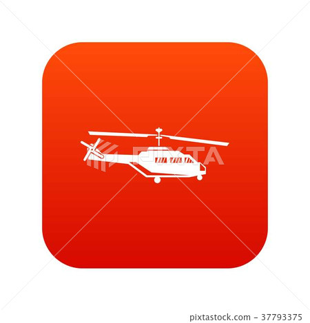 Military helicopter icon digital red Military helicopter icon digital red 37793375
