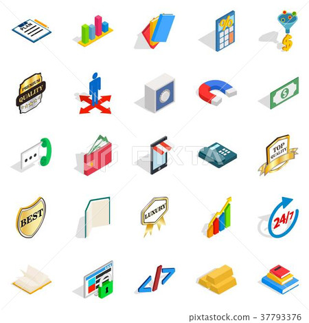 Save money icons set, isometric style Save money icons set, isometric style 37793376