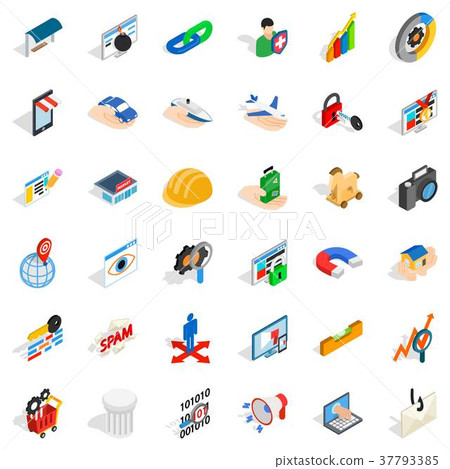 Camera icons set, isometric style 37793385