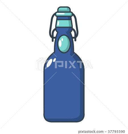 Bottle with bung icon, cartoon style 37793390