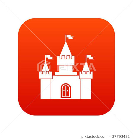 Fortress icon digital red 37793421