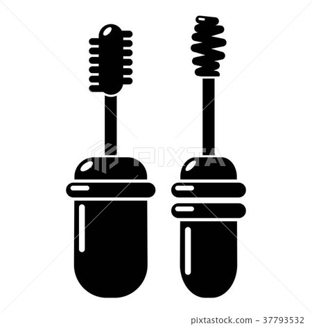 Mascara brush icon, simple black style Mascara brush icon, simple black style 37793532