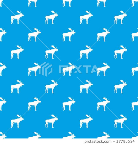 Deer pattern seamless blue - Stock Illustration [37793554] - PIXTA
