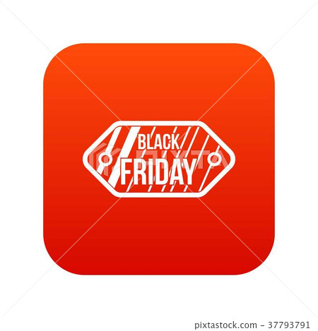 Black Friday sale tag icon digital red 37793791