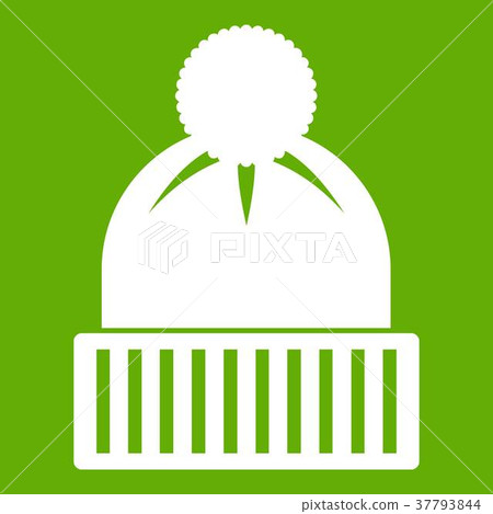 Knitted hat icon green 37793844