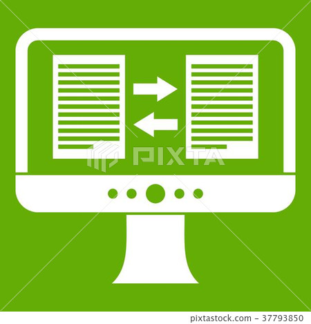 Translator app on the screen of computer icon green 37793850