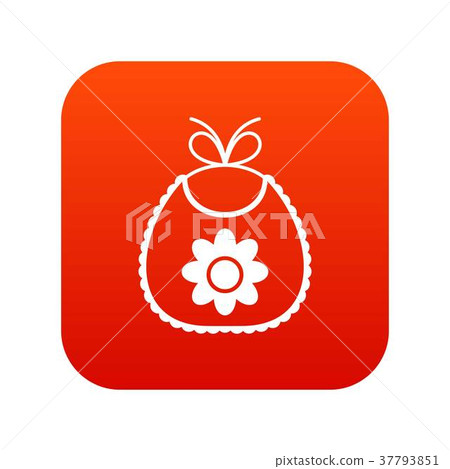 Baby bib icon digital red Baby bib icon digital red 37793851