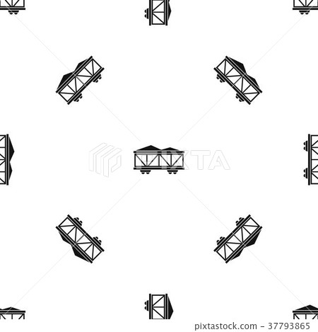 Train cargo wagon pattern seamless black 37793865