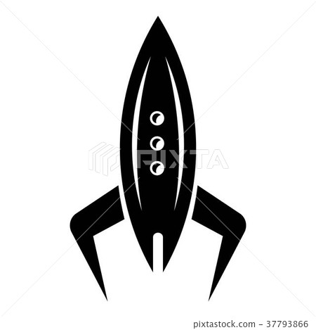 Rocket future icon, simple black style 37793866