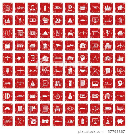 100 private property icons set grunge red 100 private property icons set grunge red 37793867