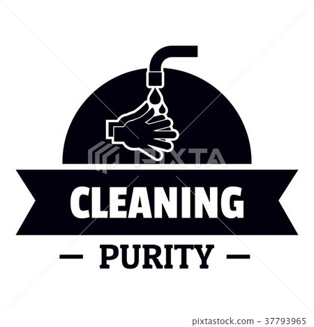 Cleaning purity logo, simple black style Cleaning purity logo, simple black style 37793965