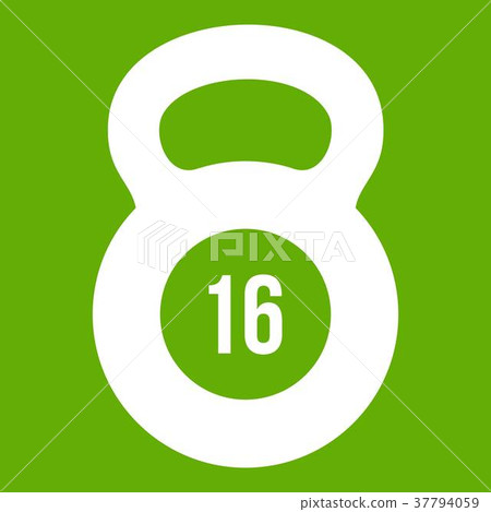 Kettlebell icon green 37794059