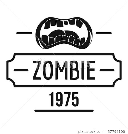 Zombie nightmare logo, simple black style 37794100