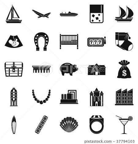 Wealth icons set, simple style 37794103