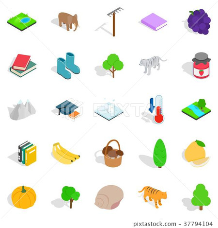Observing the nature icons set, isometric style 37794104