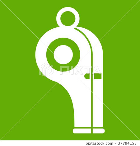 Sport whistle icon green 37794155