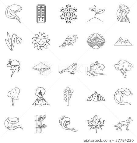 Environ icons set, outline style 37794220