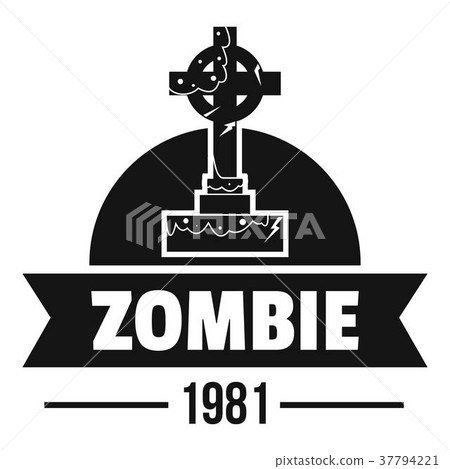 Zombie dark logo, simple black style 37794221