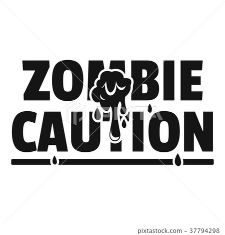 Zombie horror logo, simple black style 37794298