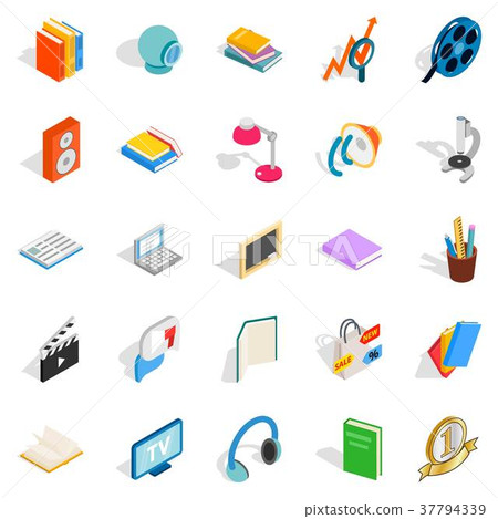 Brochure icons set, isometric style 37794339