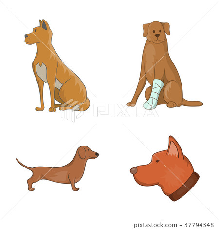 Dog icon set, cartoon style 37794348