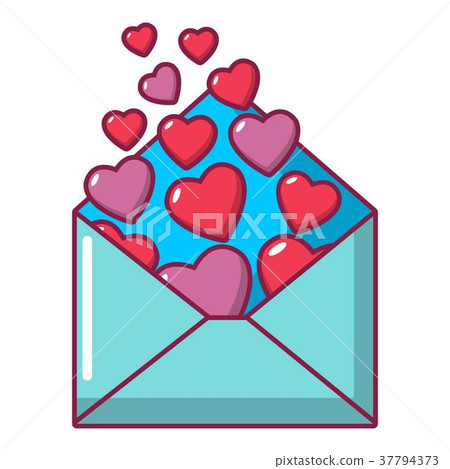 Heart letter icon, cartoon style - Stock Illustration [37794373] - PIXTA