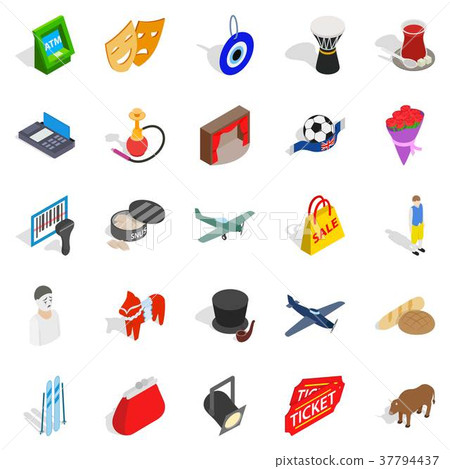 Bound icons set, isometric style - Stock Illustration [37794437] - PIXTA