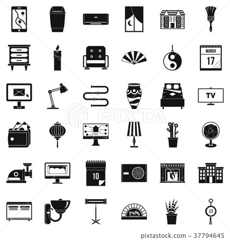 House interior icons set, simple style House interior icons set, simple style 37794645