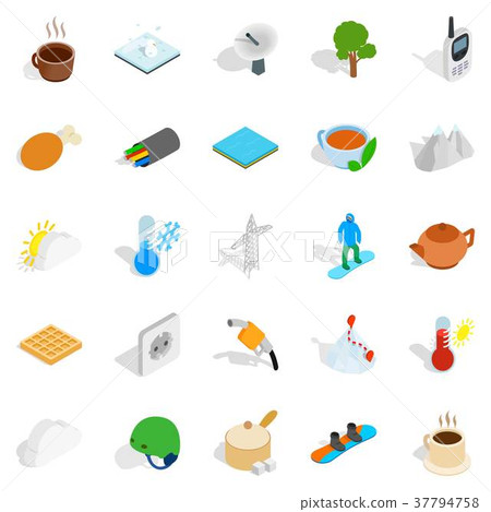 Wintry icons set, isometric style 37794758