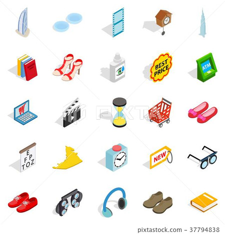 Designer clothing icons set, isometric style 37794838